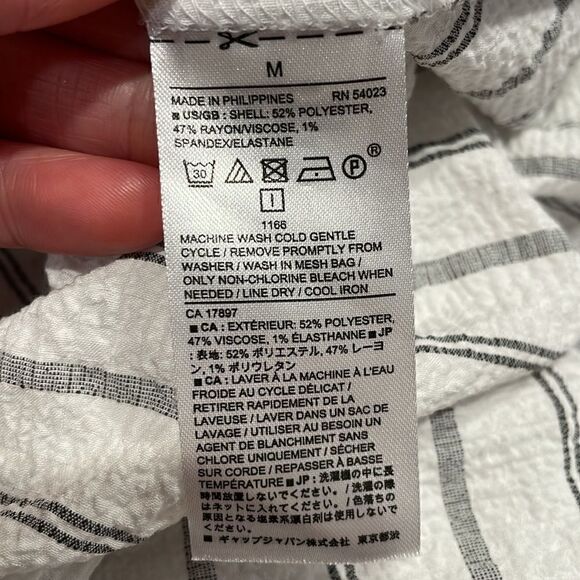 Banana republic, white striped baby doll tank top | size M - Picture 7 of 7